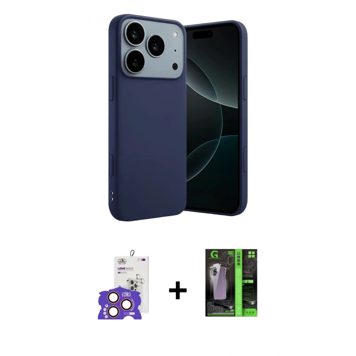 MARSİLYAN™- iPhone 17 Pro Max Kılıf Kozmos Yansıma Özel Seri - Şeffaf 360 Full Body Arka Koruyucu + Bilvis Titan Kamera Lens - TU