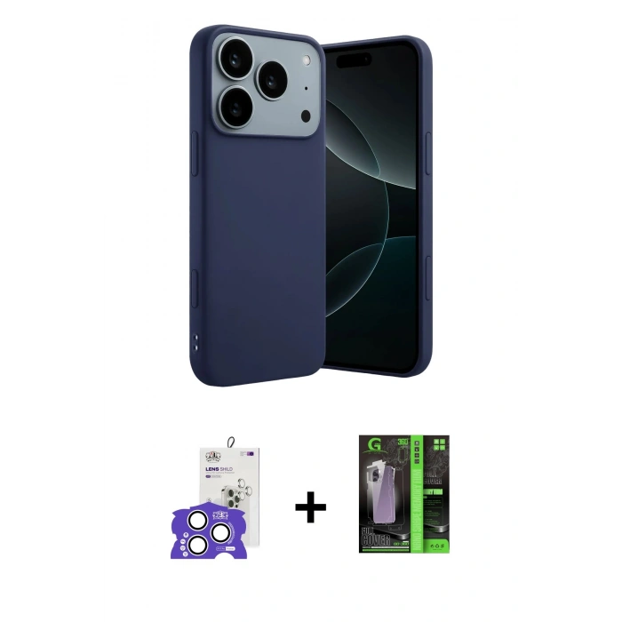 MARSİLYAN™- iPhone 17 Pro Max Kılıf Kozmos Yansıma Özel Seri - Şeffaf 360 Full Body Arka Koruyucu + Bilvis Titan Kamera Lens - GS
