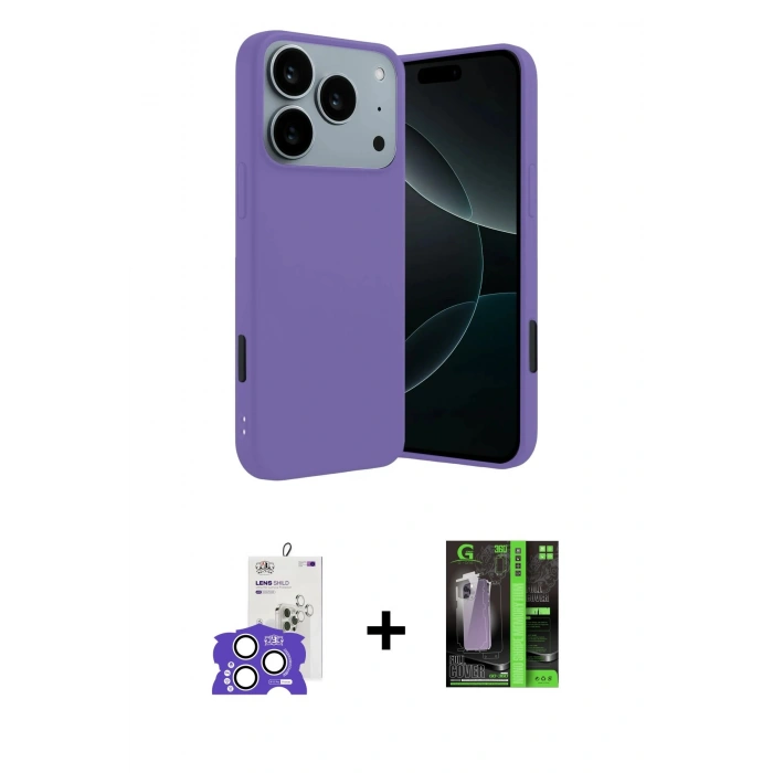 MARSİLYAN™- iPhone 17 Pro Max Kılıf Kozmos Yansıma Özel Seri - Şeffaf 360 Full Body Arka Koruyucu + Bilvis Titan Kamera Lens - GS
