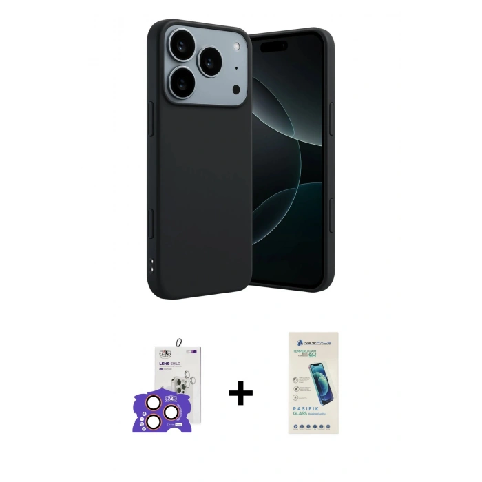 MARSİLYAN™- iPhone 17 Pro Max Kılıf Kozmos Yansıma Özel Seri - Şeffaf Pasifik Cam Ekran Koruyucu + Bilvis Titan Kamera Lens - TU