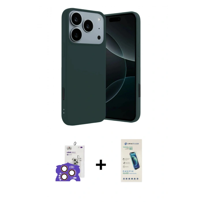 MARSİLYAN™- iPhone 17 Pro Max Kılıf Kozmos Yansıma Özel Seri - Şeffaf Pasifik Cam Ekran Koruyucu + Bilvis Titan Kamera Lens - TU