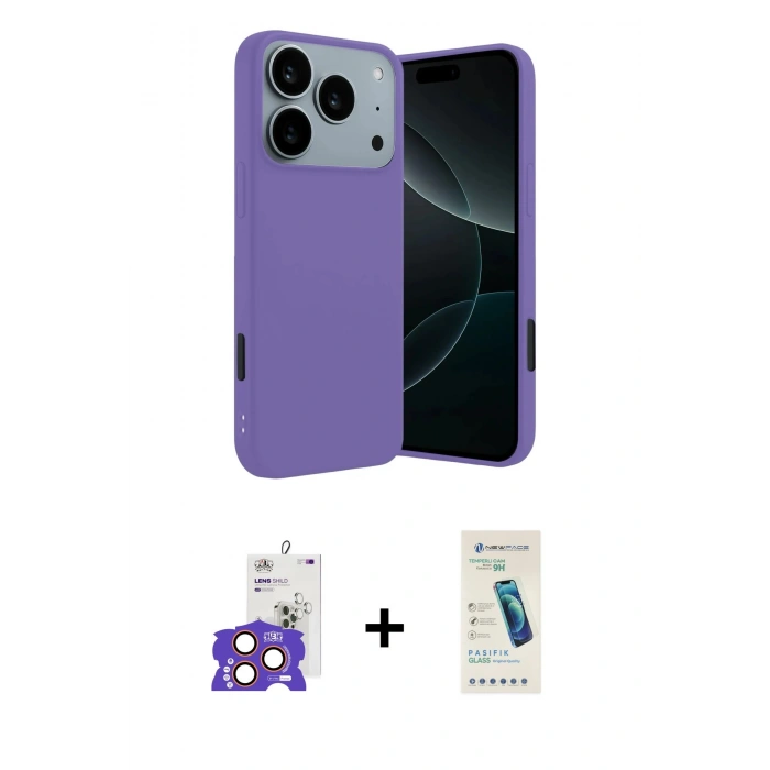 MARSİLYAN™- iPhone 17 Pro Max Kılıf Kozmos Yansıma Özel Seri - Şeffaf Pasifik Cam Ekran Koruyucu + Bilvis Titan Kamera Lens - TU