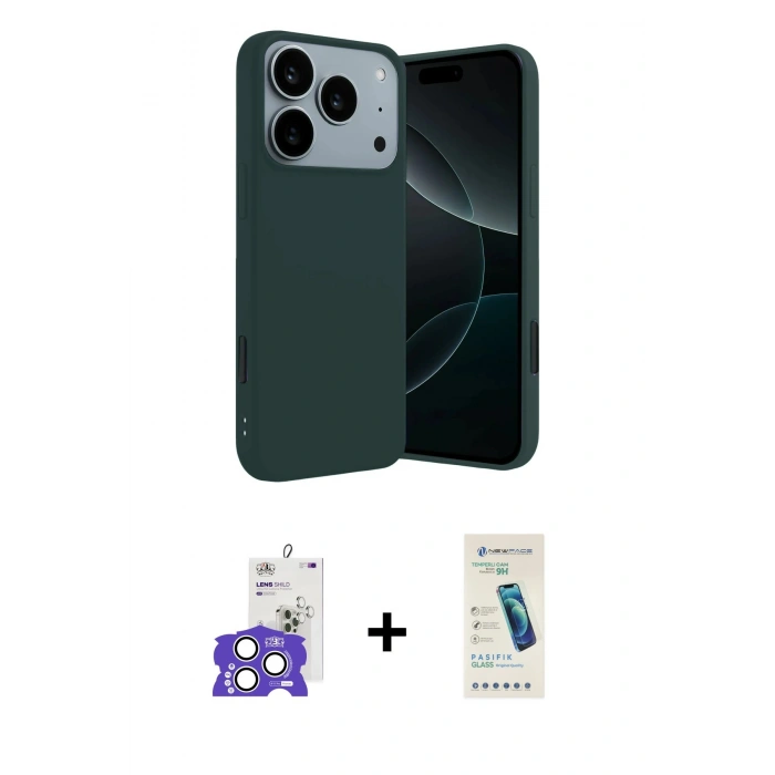 MARSİLYAN™- iPhone 17 Pro Max Kılıf Kozmos Yansıma Özel Seri - Şeffaf Pasifik Cam Ekran Koruyucu + Bilvis Titan Kamera Lens - GS