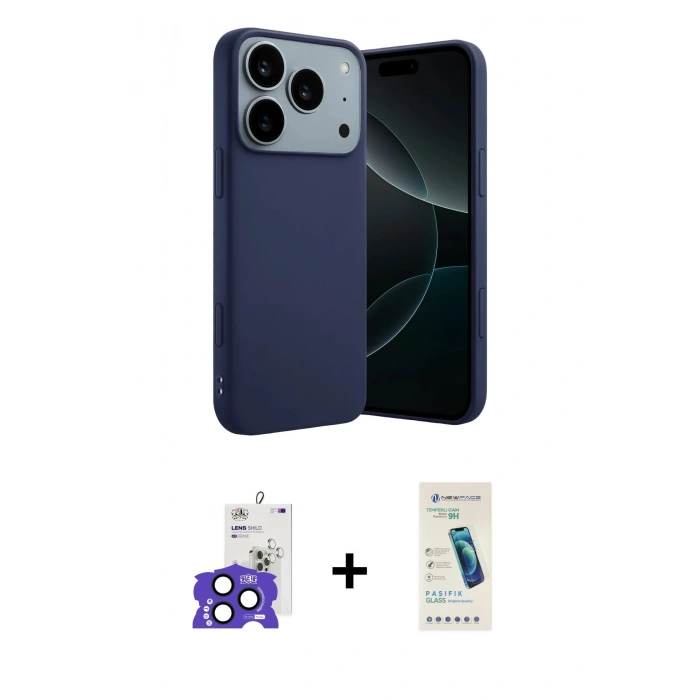 MARSİLYAN™- iPhone 17 Pro Max Kılıf Kozmos Yansıma Özel Seri - Şeffaf Pasifik Cam Ekran Koruyucu + Bilvis Titan Kamera Lens - LT