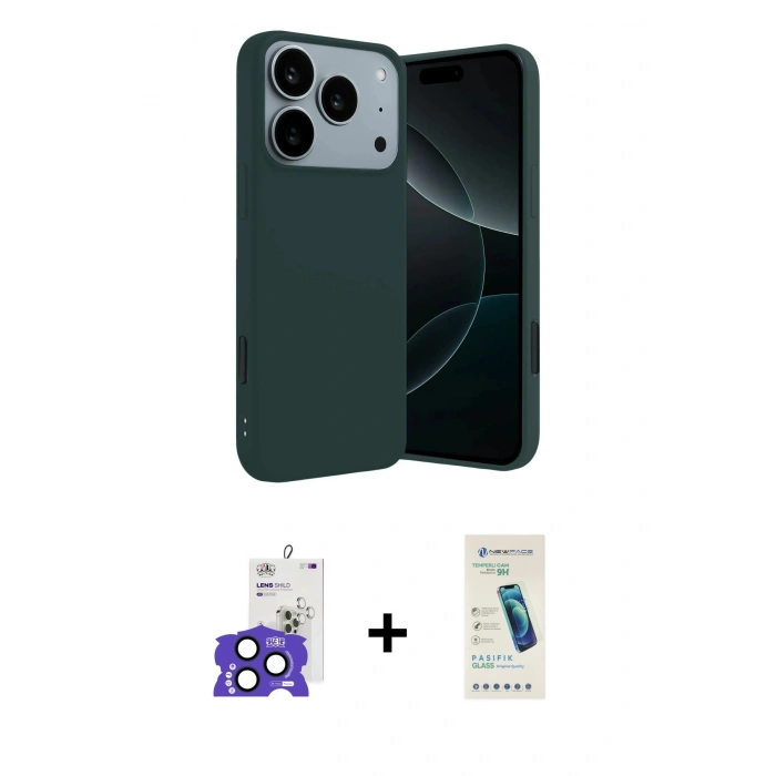 MARSİLYAN™- iPhone 17 Pro Max Kılıf Kozmos Yansıma Özel Seri - Şeffaf Pasifik Cam Ekran Koruyucu + Bilvis Titan Kamera Lens - LT