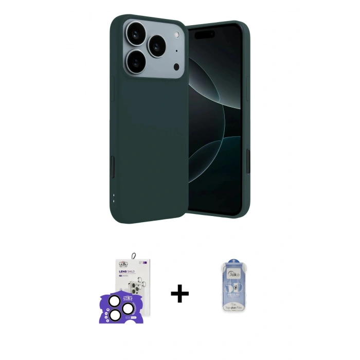 MARSİLYAN™- iPhone 17 Pro Max Kılıf Kozmos Yansıma Özel Seri - Siyah Joko Magic 5D Cam + Bilvis Titan Kamera Lens - NLGY