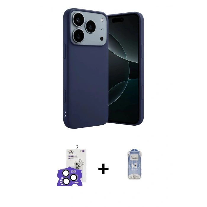 MARSİLYAN™- iPhone 17 Pro Max Kılıf Kozmos Yansıma Özel Seri - Siyah Joko Magic 5D Cam + Bilvis Titan Kamera Lens - NLGY