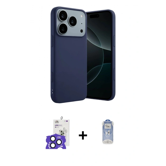 MARSİLYAN™- iPhone 17 Pro Max Kılıf Kozmos Yansıma Özel Seri - Siyah Joko Magic 5D Cam + Bilvis Titan Kamera Lens - LT