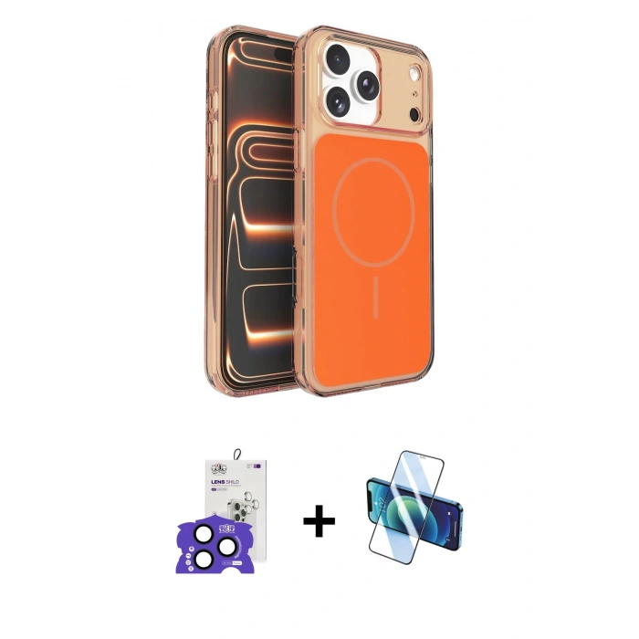 MARSİLYAN™- iPhone 17 Pro Max Kılıf Kutup Doku Serisi - Siyah 3D Antistatik Cam Ekran Koruyucu + Bilvis Titan Kamera Lens - LT