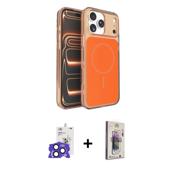 MARSİLYAN™- iPhone 17 Pro Max Kılıf Kutup Doku Serisi - Siyah Bilvis 3D Cam Ekran Koruyucu + Bilvis Titan Kamera Lens - LT
