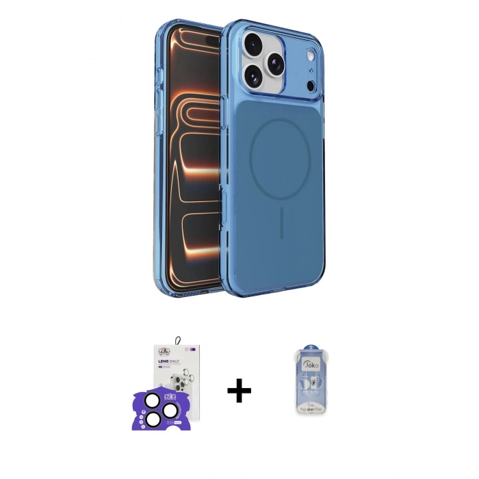 MARSİLYAN™- iPhone 17 Pro Max Kılıf Kutup Doku Serisi - Siyah Joko Magic 5D Cam + Bilvis Titan Kamera Lens - NLGY