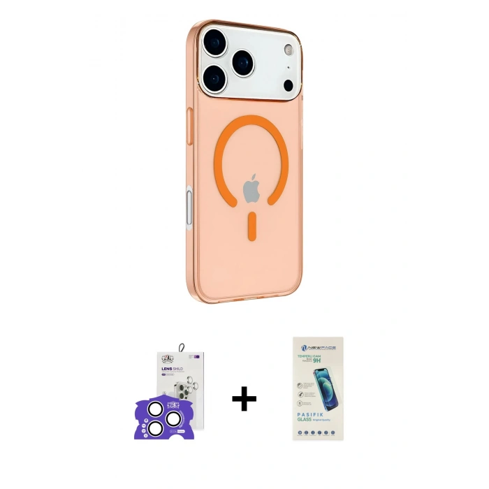 MARSİLYAN™- iPhone 17 Pro Max Kılıf Kutup Klasik Serisi - Şeffaf Pasifik Cam Ekran Koruyucu + Bilvis Titan Kamera Lens - GS