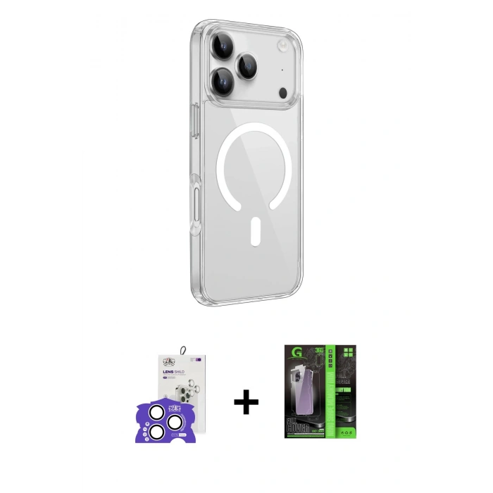 MARSİLYAN™- iPhone 17 Pro Max Kılıf Kutup Klasik Serisi - Siyah 360 Mat Full Body Arka Koruyucu + Bilvis Titan Kamera Lens - GS