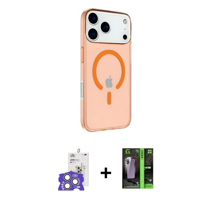 MARSİLYAN™- iPhone 17 Pro Max Kılıf Kutup Klasik Serisi - Siyah 360 Mat Full Body Arka Koruyucu + Bilvis Titan Kamera Lens - GS
