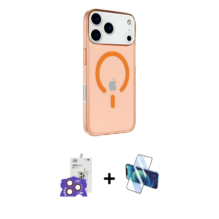 MARSİLYAN™- iPhone 17 Pro Max Kılıf Kutup Klasik Serisi - Siyah 3D Antistatik Cam Ekran Koruyucu + Bilvis Titan Kamera Lens - TU