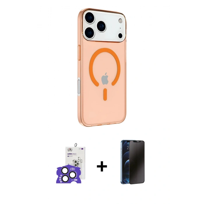 MARSİLYAN™- iPhone 17 Pro Max Kılıf Kutup Klasik Serisi - Siyah 3D Antistatik Hayalet Cam Ekran Koruyucu + Bilvis Titan Kamera Lens - NLGY