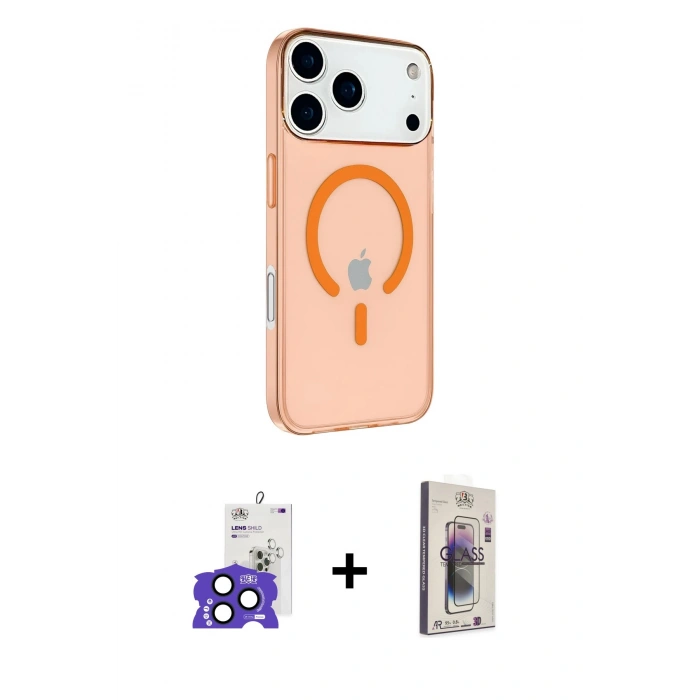 MARSİLYAN™- iPhone 17 Pro Max Kılıf Kutup Klasik Serisi - Siyah Bilvis 3D Cam Ekran Koruyucu + Lacivert Bilvis Titan Kamera Lens