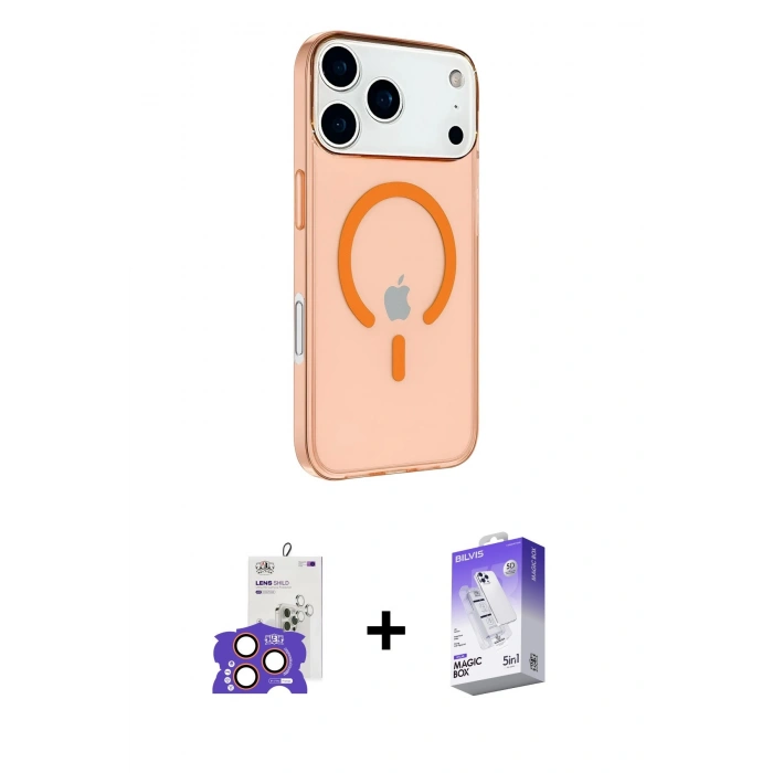 MARSİLYAN™- iPhone 17 Pro Max Kılıf Kutup Klasik Serisi - Siyah Bilvis 5in1 3D Magic Cam Ekran Koruyucu + Bilvis Titan Kamera Lens - TU