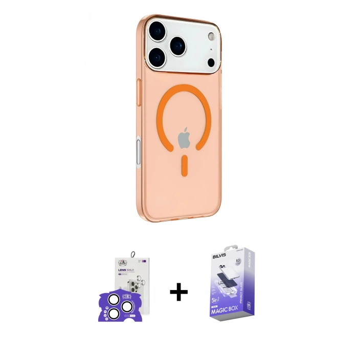 MARSİLYAN™- iPhone 17 Pro Max Kılıf Kutup Klasik Serisi - Siyah Bilvis 5in1 5D Magic Hayalet Cam Ekran Koruyucu + Bilvis Titan Kamera Lens - GS