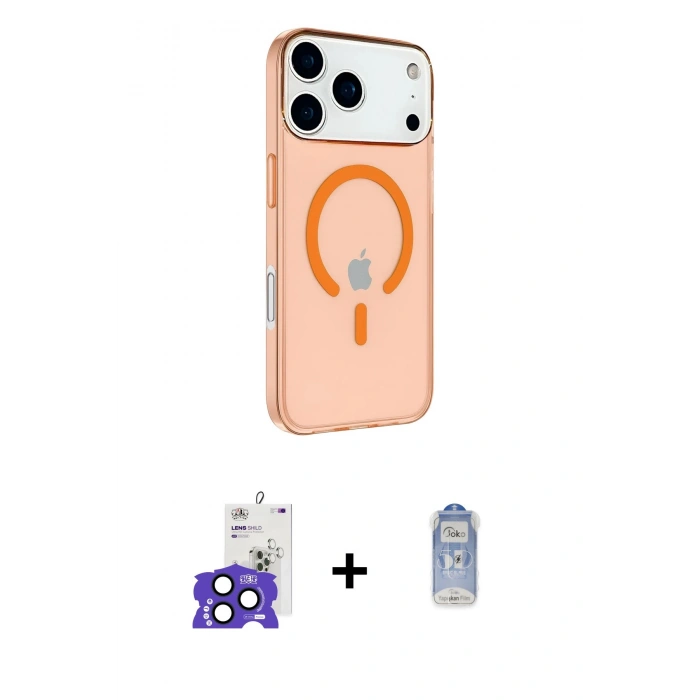 MARSİLYAN™- iPhone 17 Pro Max Kılıf Kutup Klasik Serisi - Siyah Joko Magic 5D Cam + Bilvis Titan Kamera Lens - LT