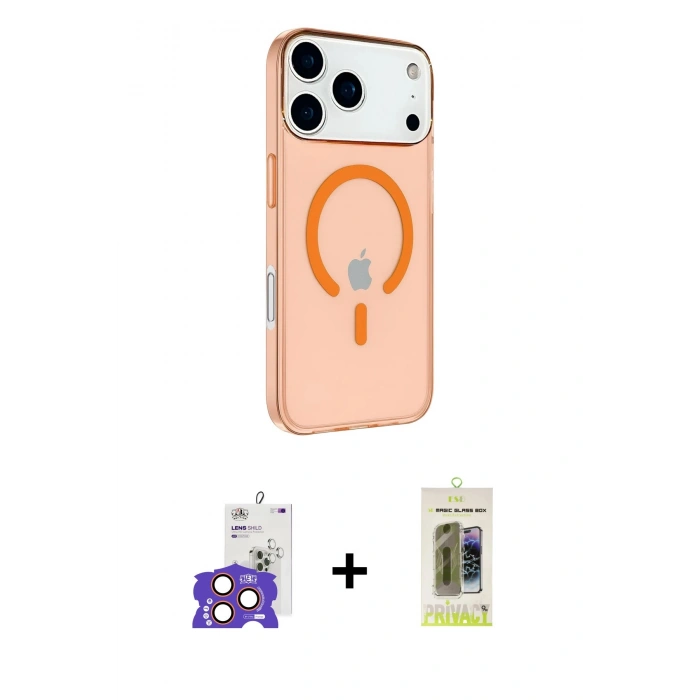 MARSİLYAN™- iPhone 17 Pro Max Kılıf Kutup Klasik Serisi - Siyah Joko Magic 5D Hayalet Cam + Bilvis Titan Kamera Lens - TU