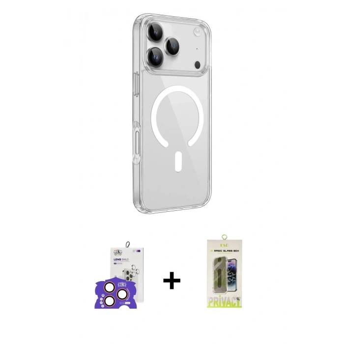 MARSİLYAN™- iPhone 17 Pro Max Kılıf Kutup Klasik Serisi - Siyah Joko Magic 5D Hayalet Cam + Bilvis Titan Kamera Lens - TU