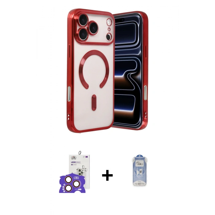 MARSİLYAN™- iPhone 17 Pro Max Kılıf Nova Işık Özel Seri - Siyah Joko Magic 5D Cam + Bilvis Titan Kamera Lens - TU