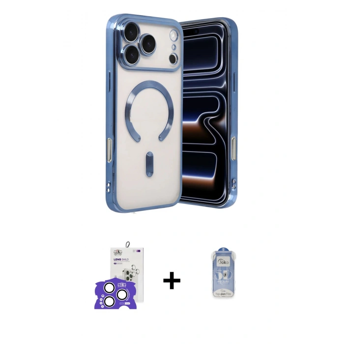 MARSİLYAN™- iPhone 17 Pro Max Kılıf Nova Işık Özel Seri - Siyah Joko Magic 5D Cam + Bilvis Titan Kamera Lens - GS