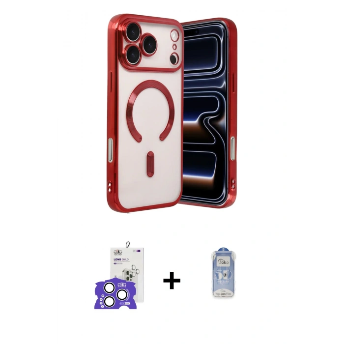 MARSİLYAN™- iPhone 17 Pro Max Kılıf Nova Işık Özel Seri - Siyah Joko Magic 5D Cam + Bilvis Titan Kamera Lens - GS