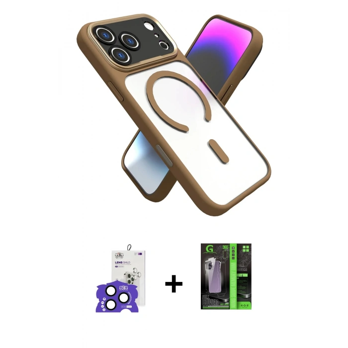 MARSİLYAN™- iPhone 17 Pro Max Kılıf Nova Yansıma Serisi - Şeffaf 360 Full Body Arka Koruyucu + Bilvis Titan Kamera Lens - LT