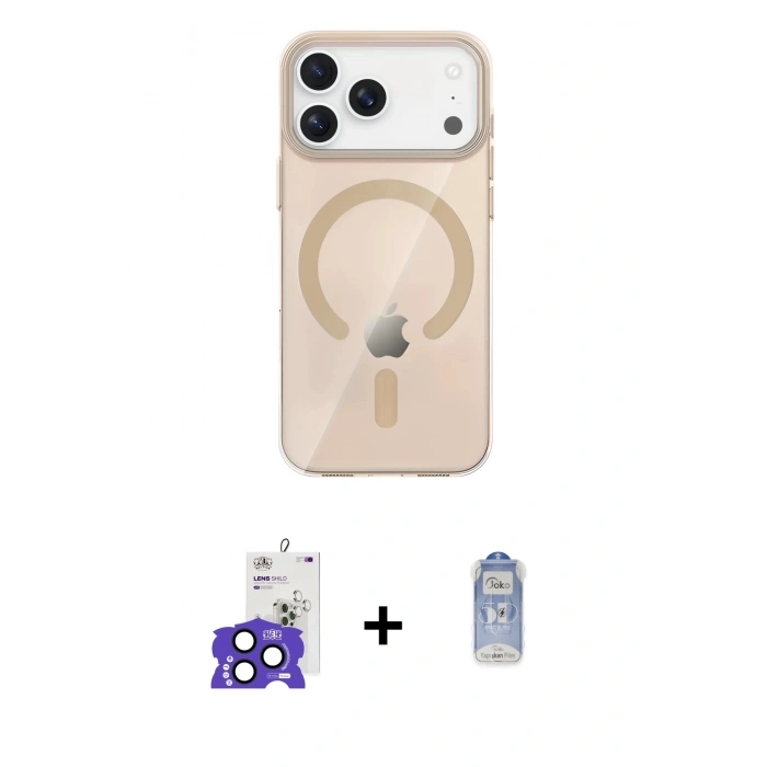 MARSİLYAN™- iPhone 17 Pro Max Kılıf Pusula Form Özel Seri - Siyah Joko Magic 5D Cam + Bilvis Titan Kamera Lens - LT