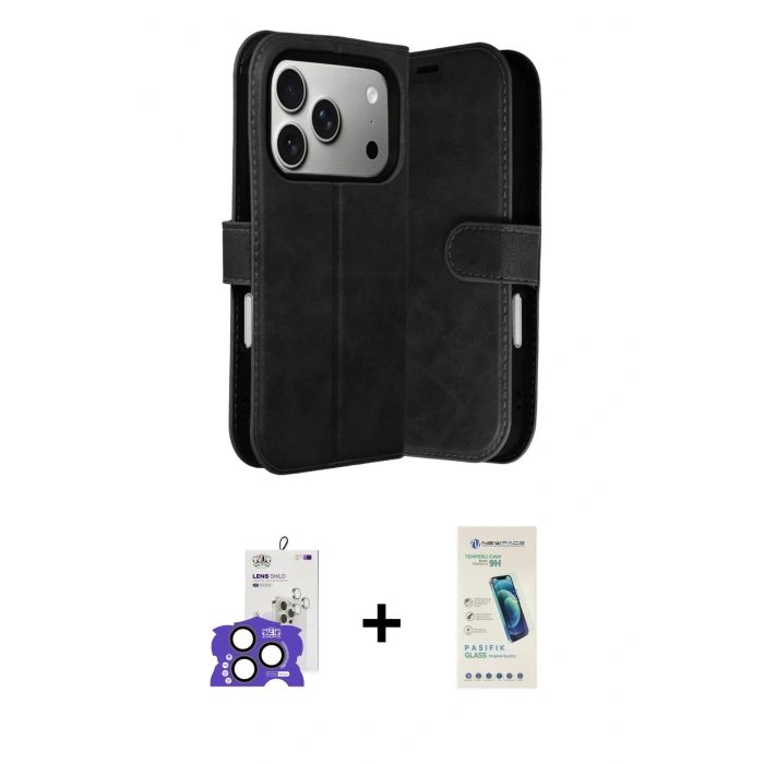 MARSİLYAN™- iPhone 17 Pro Max Kılıf Siluet Işık Serisi - Şeffaf Pasifik Cam Ekran Koruyucu + Bilvis Titan Kamera Lens - NLGY