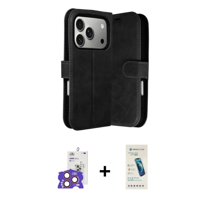 MARSİLYAN™- iPhone 17 Pro Max Kılıf Siluet Işık Serisi - Şeffaf Pasifik Cam Ekran Koruyucu + Bilvis Titan Kamera Lens - TU