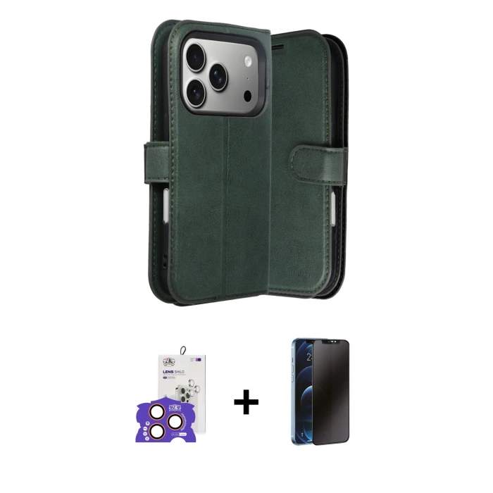 MARSİLYAN™- iPhone 17 Pro Max Kılıf Siluet Işık Serisi - Siyah 3D Antistatik Hayalet Cam Ekran Koruyucu + Bilvis Titan Kamera Lens - TU