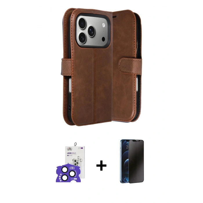MARSİLYAN™- iPhone 17 Pro Max Kılıf Siluet Işık Serisi - Siyah 3D Antistatik Hayalet Cam Ekran Koruyucu + Lacivert Bilvis Titan Kamera Lens