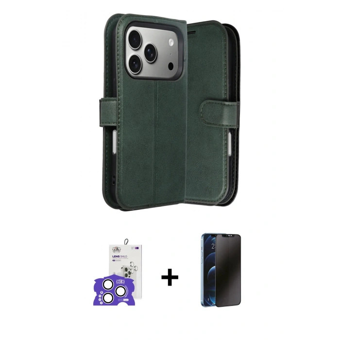MARSİLYAN™- iPhone 17 Pro Max Kılıf Siluet Işık Serisi - Siyah 3D Antistatik Hayalet Cam Ekran Koruyucu + Bilvis Titan Kamera Lens - GS