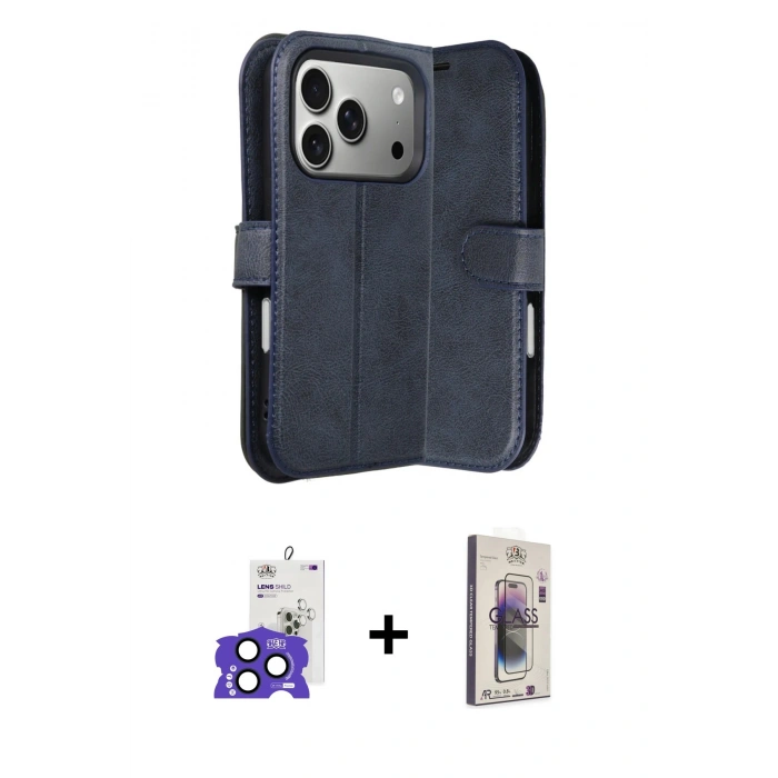 MARSİLYAN™- iPhone 17 Pro Max Kılıf Siluet Işık Serisi - Siyah Bilvis 3D Cam Ekran Koruyucu + Bilvis Titan Kamera Lens - LT