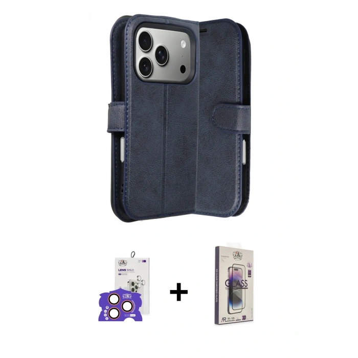MARSİLYAN™- iPhone 17 Pro Max Kılıf Siluet Işık Serisi - Siyah Bilvis 3D Cam Ekran Koruyucu + Bilvis Titan Kamera Lens - TU