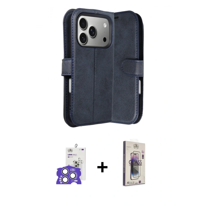 MARSİLYAN™- iPhone 17 Pro Max Kılıf Siluet Işık Serisi - Siyah Bilvis 3D Cam Ekran Koruyucu + Bilvis Titan Kamera Lens - GS