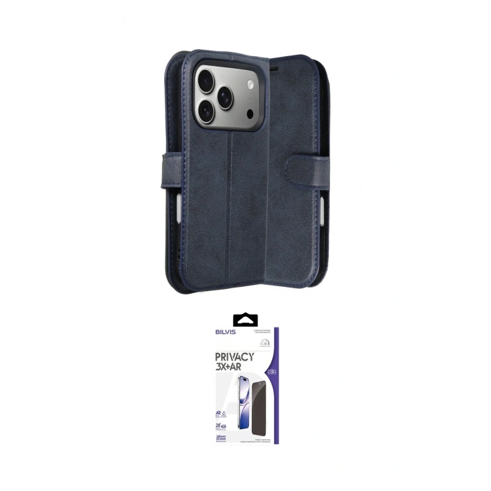 MARSİLYAN™- iPhone 17 Pro Max Kılıf Siluet Işık Serisi - Siyah Bilvis 3X AR Hayalet Cam Ekran Koruyucu