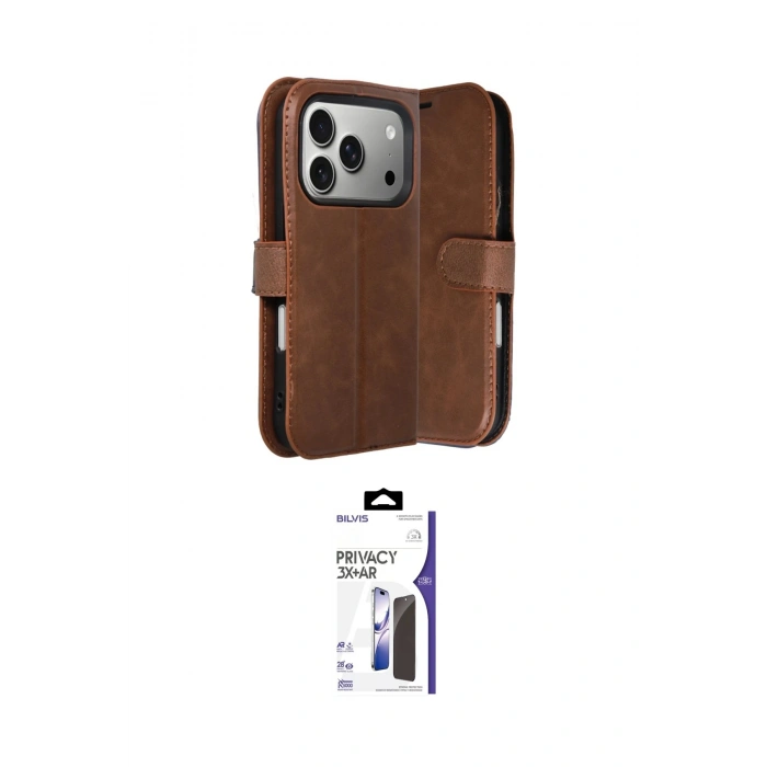 MARSİLYAN™- iPhone 17 Pro Max Kılıf Siluet Işık Serisi - Siyah Bilvis 3X AR Hayalet Cam Ekran Koruyucu