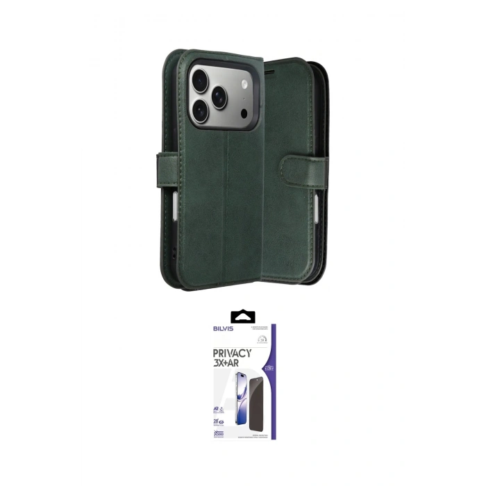MARSİLYAN™- iPhone 17 Pro Max Kılıf Siluet Işık Serisi - Siyah Bilvis 3X AR Hayalet Cam Ekran Koruyucu