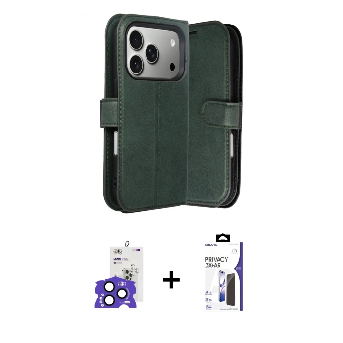 MARSİLYAN™- iPhone 17 Pro Max Kılıf Siluet Işık Serisi - Siyah Bilvis 3X AR Hayalet Cam Ekran Koruyucu + Bilvis Titan Kamera Lens - LT