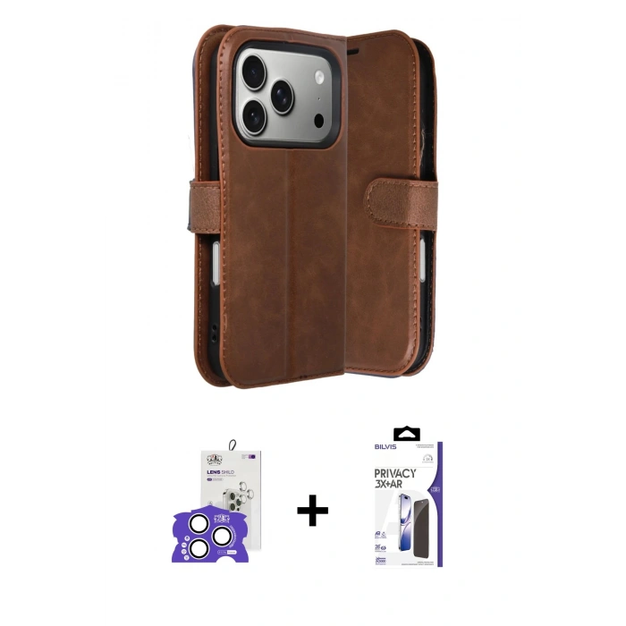 MARSİLYAN™- iPhone 17 Pro Max Kılıf Siluet Işık Serisi - Siyah Bilvis 3X AR Hayalet Cam Ekran Koruyucu + Bilvis Titan Kamera Lens - GS