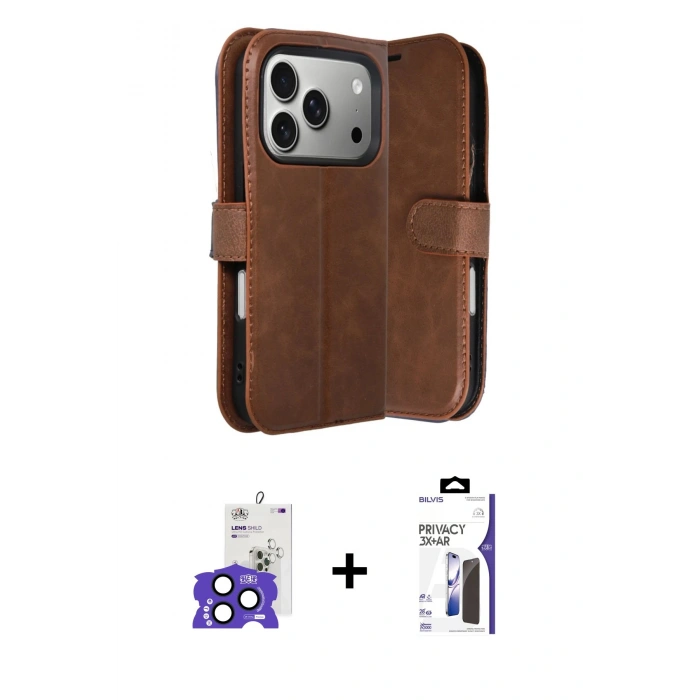 MARSİLYAN™- iPhone 17 Pro Max Kılıf Siluet Işık Serisi - Siyah Bilvis 3X AR Hayalet Cam Ekran Koruyucu + Bilvis Titan Kamera Lens - LT