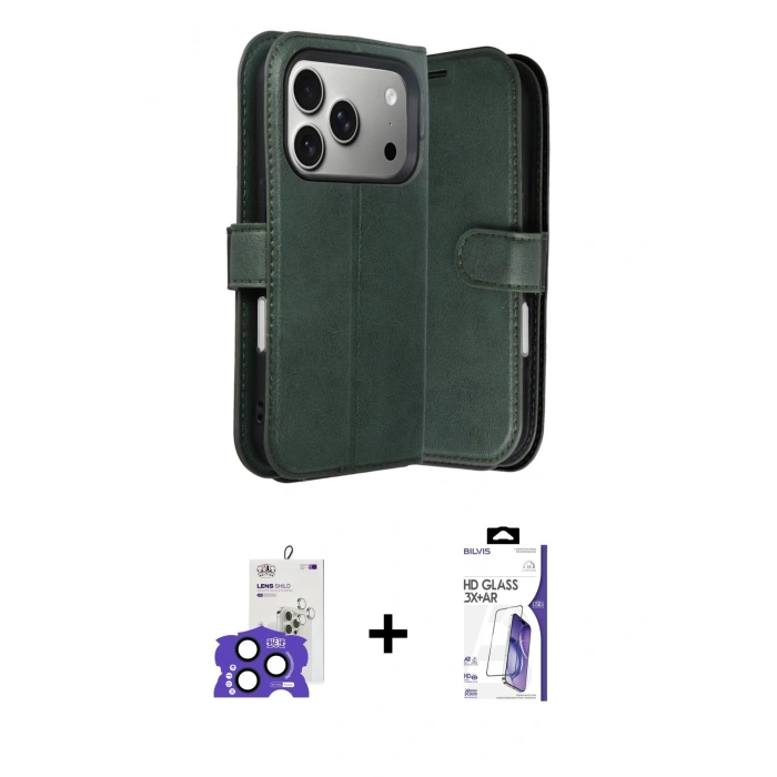 MARSİLYAN™- iPhone 17 Pro Max Kılıf Siluet Işık Serisi - Siyah Bilvis 3X AR HD Cam Ekran Koruyucu + Bilvis Titan Kamera Lens - LT
