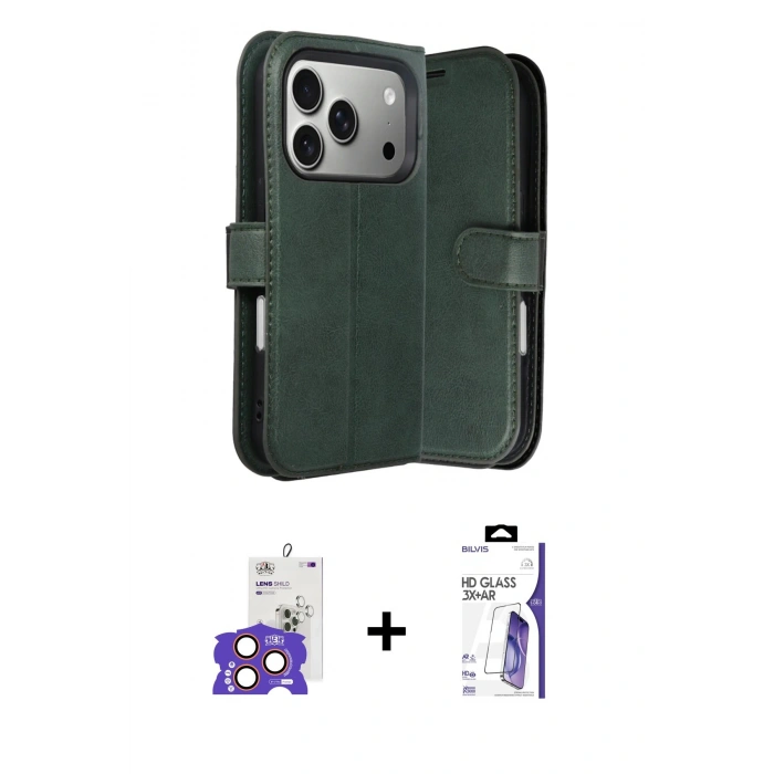 MARSİLYAN™- iPhone 17 Pro Max Kılıf Siluet Işık Serisi - Siyah Bilvis 3X AR HD Cam Ekran Koruyucu + Bilvis Titan Kamera Lens - TU