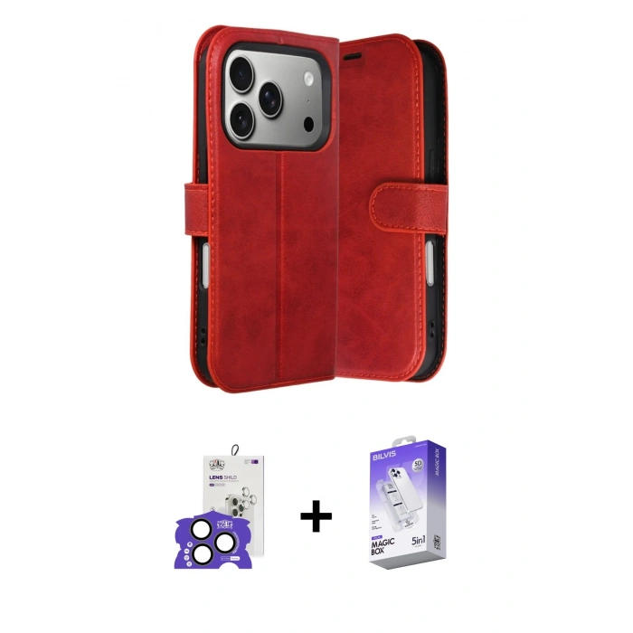 MARSİLYAN™- iPhone 17 Pro Max Kılıf Siluet Işık Serisi - Siyah Bilvis 5in1 3D Magic Cam Ekran Koruyucu + Bilvis Titan Kamera Lens - NLGY