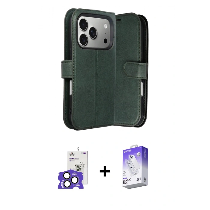 MARSİLYAN™- iPhone 17 Pro Max Kılıf Siluet Işık Serisi - Siyah Bilvis 5in1 3D Magic Cam Ekran Koruyucu + Bilvis Titan Kamera Lens - NLGY