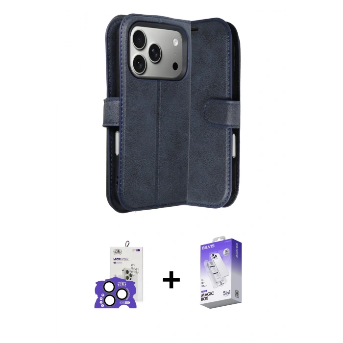 MARSİLYAN™- iPhone 17 Pro Max Kılıf Siluet Işık Serisi - Siyah Bilvis 5in1 3D Magic Cam Ekran Koruyucu + Bilvis Titan Kamera Lens - NLGY